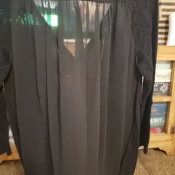 MADISON Black Cardigan Sweater with Sheer back - Picture 11 of 12